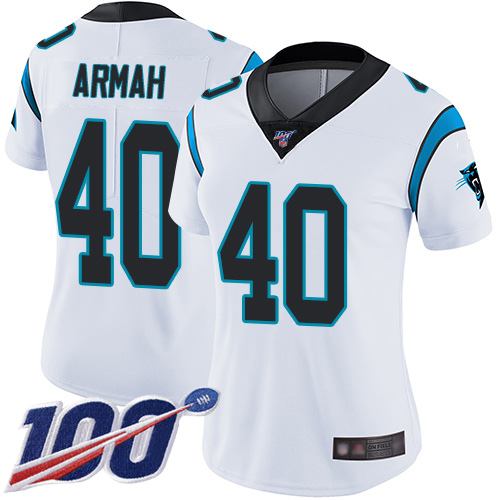 Carolina Panthers Limited White Women Alex Armah Road Jersey NFL Football 40 100th Season Vapor Untouchable
